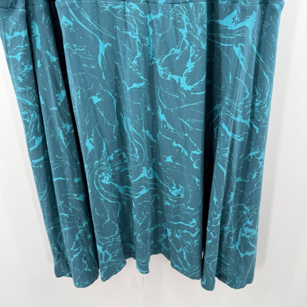 Athleta Dress Womens Size 3X Santorini Patterened Sleeveless Teal Marble Stretch - Picture 7 of 12